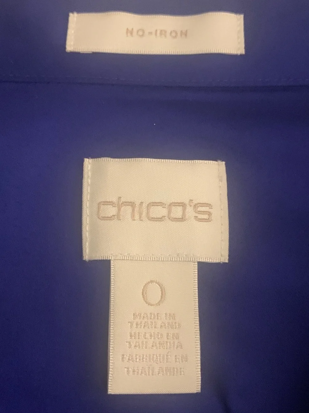 CHICO’S 100% Cotton Long Blue Top